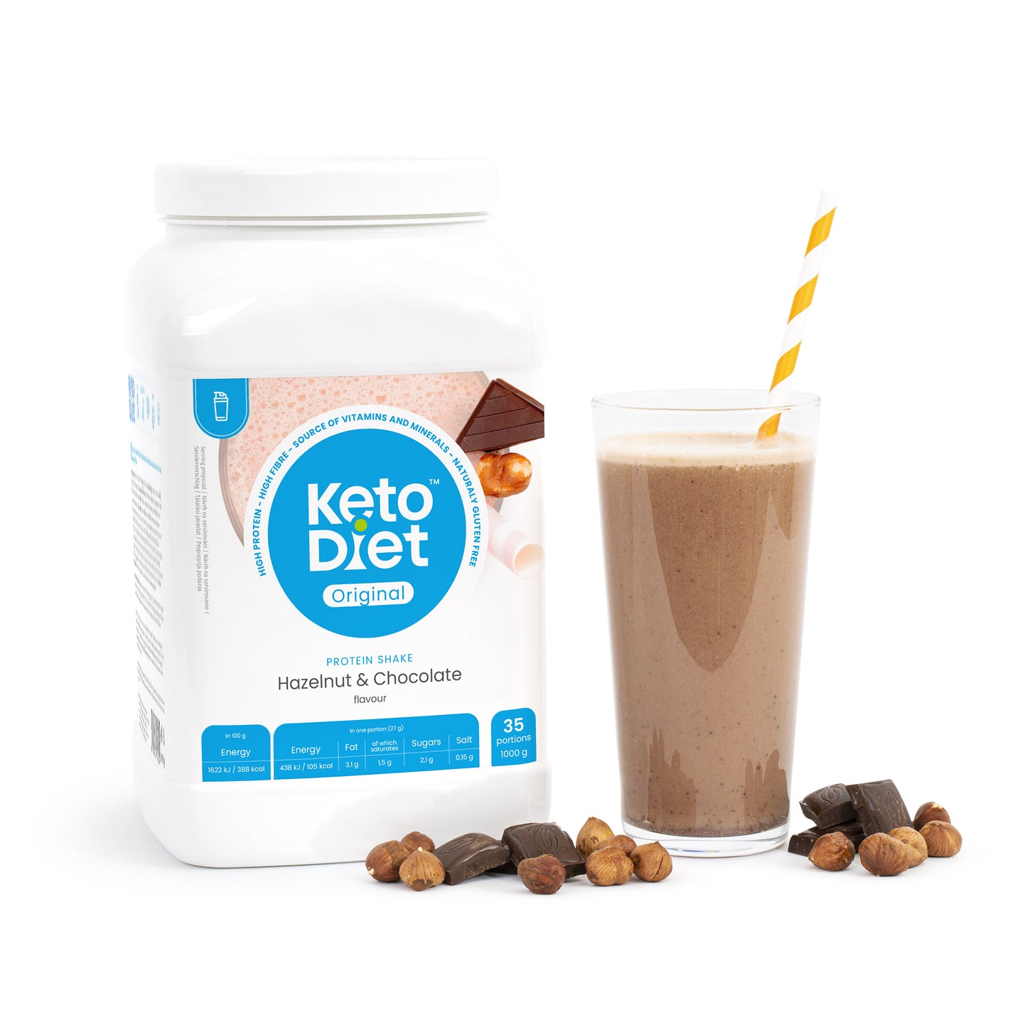 Protein drink - hazelnut and chocolate flavor (35 servings)
