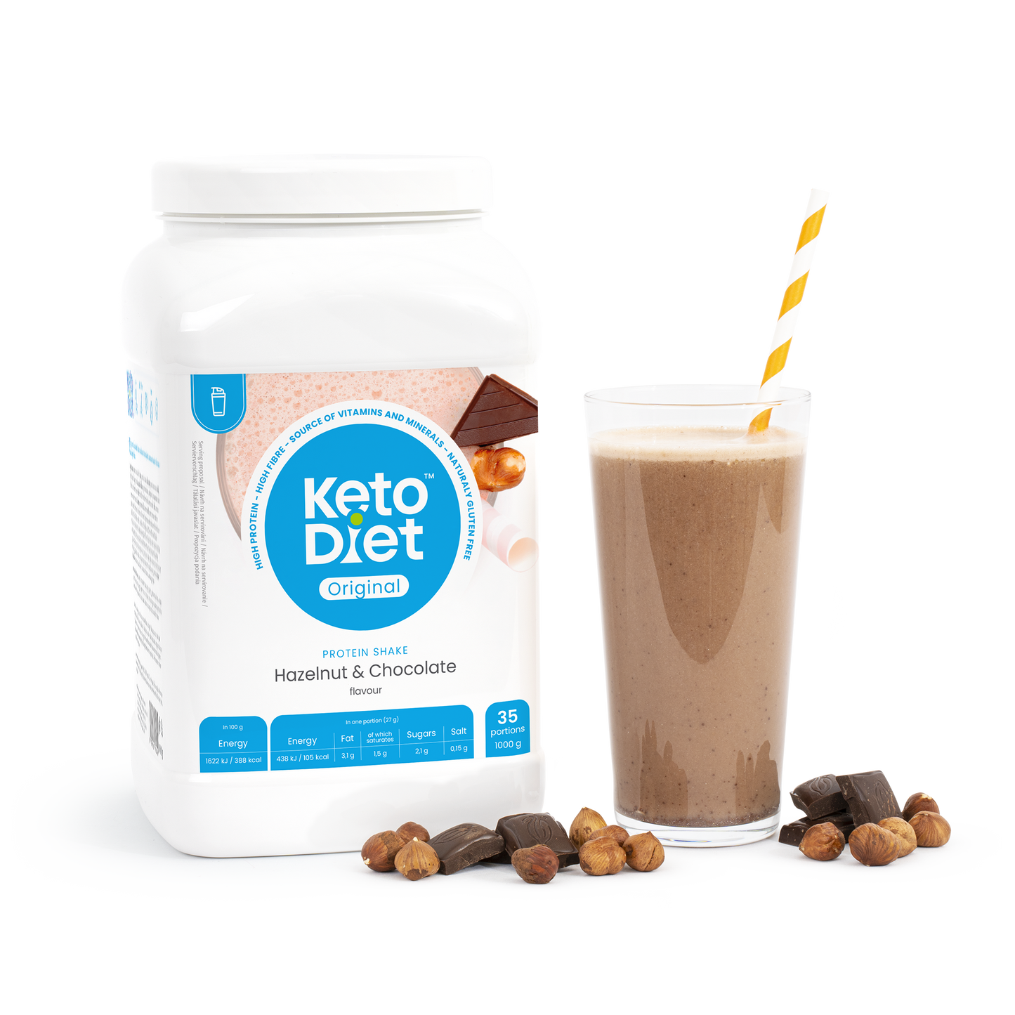Protein drink - hazelnut and chocolate flavor (35 servings)